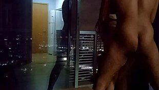 Day 51 of anal adventures: passionate sex on the balcony with a moaning teen