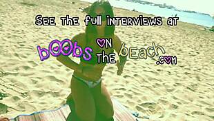 Topless sluts reveal big tits on beach