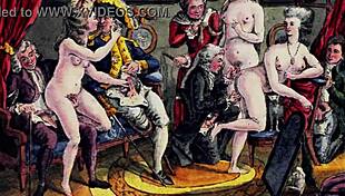 Vintage erotic drawings depict sensual scenes