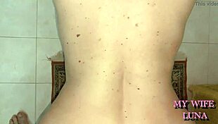 husband fucks wife's fat ass deeply then she plays with his cum in mouth