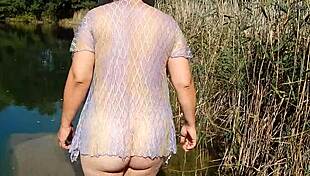 This hairy wife goes nude in public exhibition