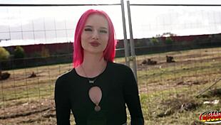 Skinny redhead teen rides in first porn casting