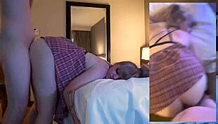 Pawg white girl bent over for interracial doggystyle and ball licking