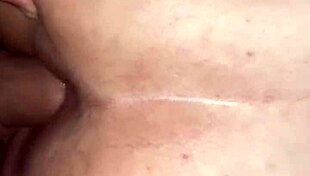 He eats the chubby girlfriend's ass and cums inside her.