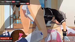 Uncensored erotic anime idol threesome with ASMR voice