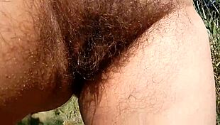 This hairy wife goes nude in public exhibition