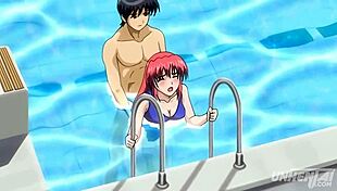 Step Siblings Almost Caught Fucking in the Pool!