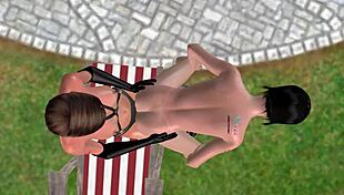 cute lesbian riding strapon in 3d 😍