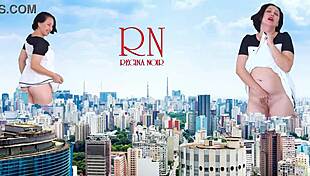 Giant lady roams city in all her glory