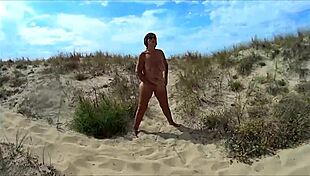 suzisoumise flashes saggy tits and sucks cock on beach