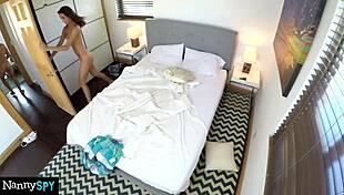 Nanny cam catches Charity fingering herself late at night. She rides hard in secret.