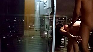 Day 51 of anal adventures: passionate sex on the balcony with a moaning teen