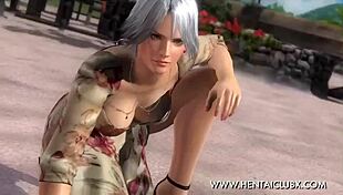 Sexy christie shows off her ecchi dress