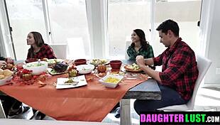 Best friends' stepdads host dinner orgy, cowgirl blowjobs and hardcore group sex unfold