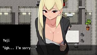 Blonde Cums on Thighs Publicly