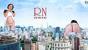 Giant lady roams city in all her glory