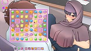 Tsundere milf boss gives titjob under desk in hentai