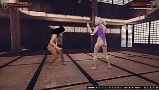 Naked fighter 3D: Aurora vs Terra - sensual lesbian wrestling