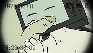 Tv woman sucks cameraman's cock while he licks her pussy in anime hentai toilet scene