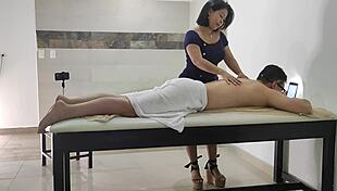 Recording video with big ass Latina masseuse