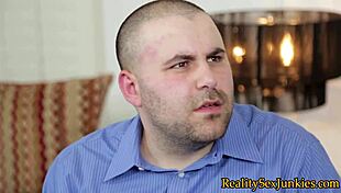 pornstar takes massive cumshot in reality scene