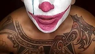 Bold 2019 joker jacks his dick in cosplay.