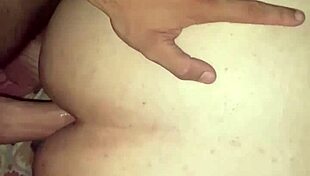 He eats the chubby girlfriend's ass and cums inside her.