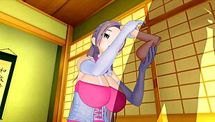 feeling so horny as she teases my big cock in that maid outfit