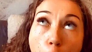 Miss Daisy Mae sucks dildo and plays with wet pussy with Syren.