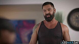 Stepdad Dominic Pacifico, ready for intense bareback with Nicholas Adams?