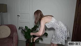 passionate teen submissive quickie in bedroom