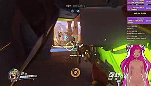 vtuber lewdneko gets spanked playing overwatch in hentai anime