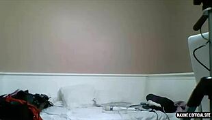 busty maxine x performs solo dildo fucking her twat