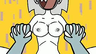 Rrooutti riding monster cock in anime hentai