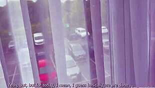 My hot milf stepmother caught me spying on her in the shower in a shared hotel room.