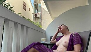 Naked Hentai Girl Exposes Big Tits On Balcony Overlooking Neighbors