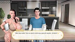 naughty aunt teases with giant tits on my cock