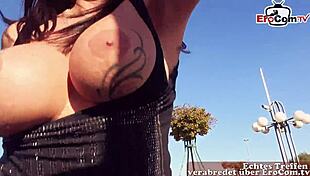 Deutsche milf gets picked up for public sex date on the street