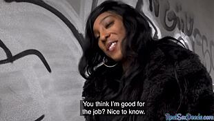 Ebony Woman Fucked Publicly Then Tugs And Sucks Cock