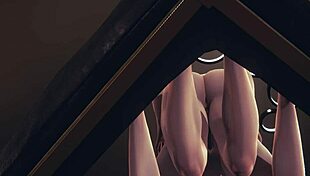 Barbara from Genshin Impact engages in blowjob and cum scenes with futanari in hentai