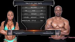 เคลลีนักรบสีดำต่อสู้กับวิลล์ไทล์ในแมตช์มวยปล้ำเปลือยแรงๆ