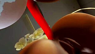 Threesome with two bigboobs princesses in 3d animation 245