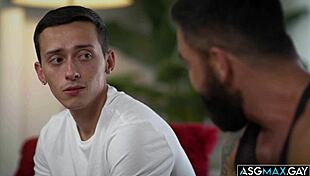 Stepdad Dominic Pacifico, ready for intense bareback with Nicholas Adams?