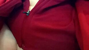 Sexy petite brunette exhibitionist opens pussy and pisses in public.