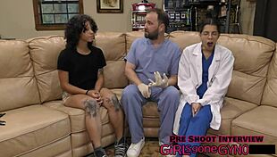 Nicole's gyno exam in hot scrubs and latex gloves