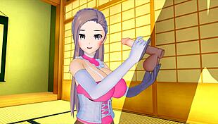 feeling so horny as she teases my big cock in that maid outfit