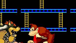 Bowser Koopa and Donkey Kong dominate Mario in this furry gay bareback cartoon scene.