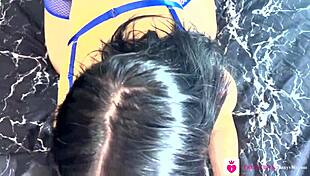 Teen 18+ in lingerie gives deepthroat to cock in pov hardcore scene.