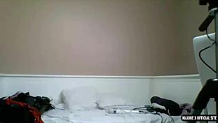 busty maxine x performs solo dildo fucking her twat