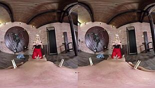 Hot bdsm in virtual reality with femdom spanking